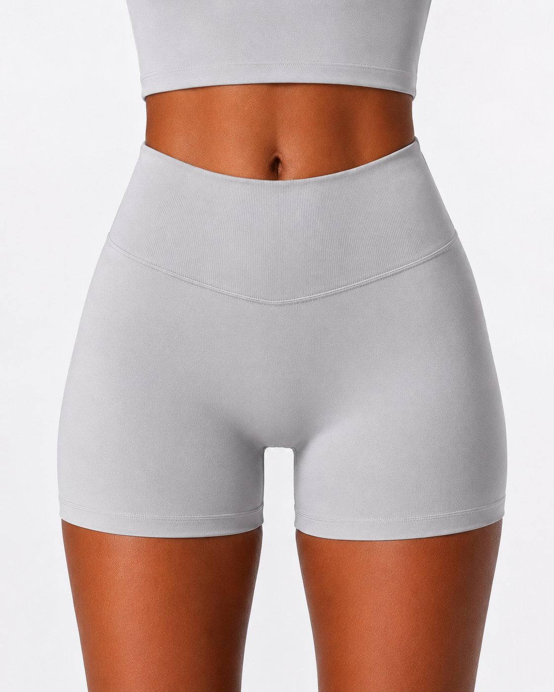 SculptHer Short in Ash Grey, Vorderansicht mit breitem Bund