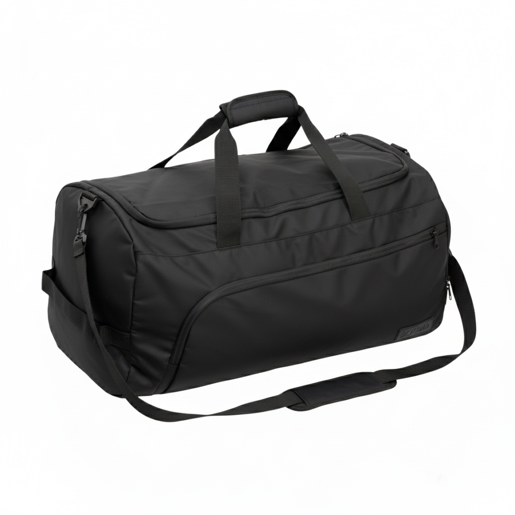 Organizer Bag XL in Deep Black, geschlossen, mit Tragegriffen und Schultergurt